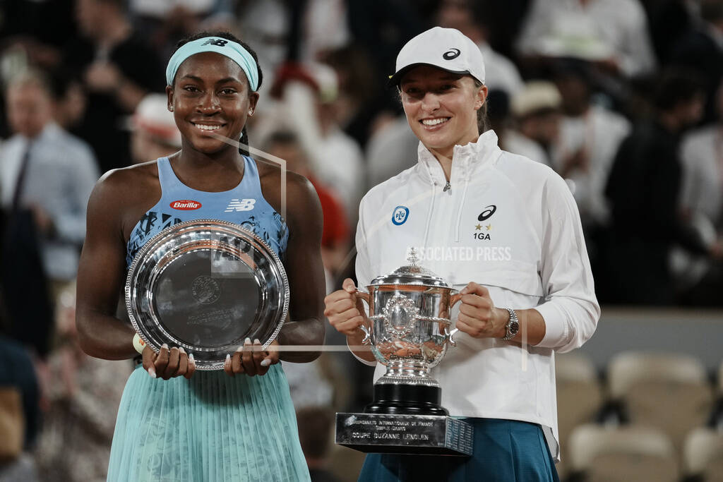 French Open Tennis Singles Trophies, women (left), men (right).